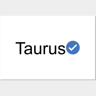 Verified Taurus (Black Text) Posters and Art